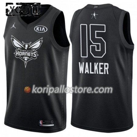 Charlotte Hornet Kemba Walker 15 2018 All Star Jordan Brand Musta Lasten Pelipaidat Swingman